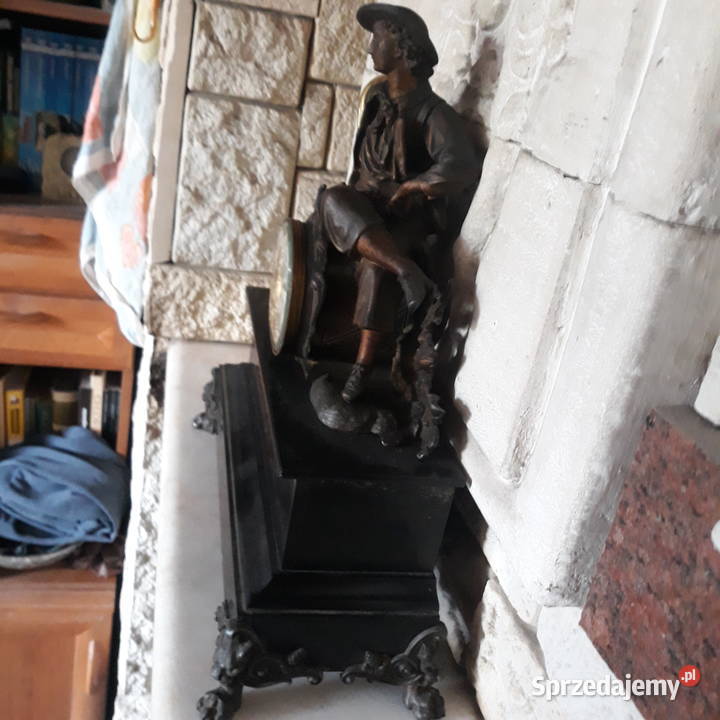 Sprawny kamiennyfiguralny zegar z Francji te Wrocław
