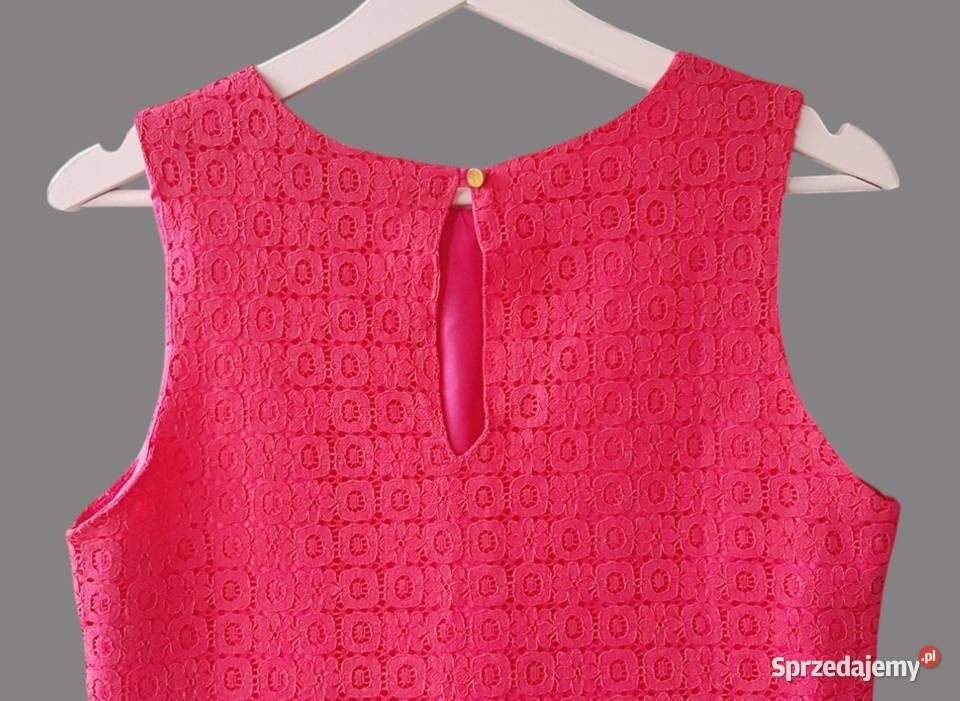 Damska elegancka bluzka koronkowa różowa bez Chrzanów