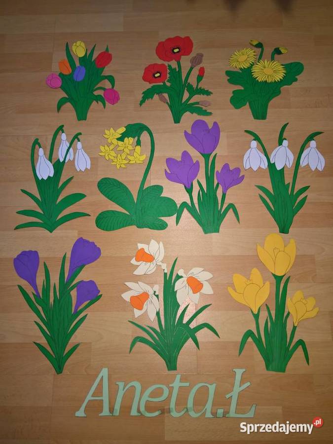 Wiosenne kwiaty dekoracje z brystolu 504 102 444 mazowieckie
