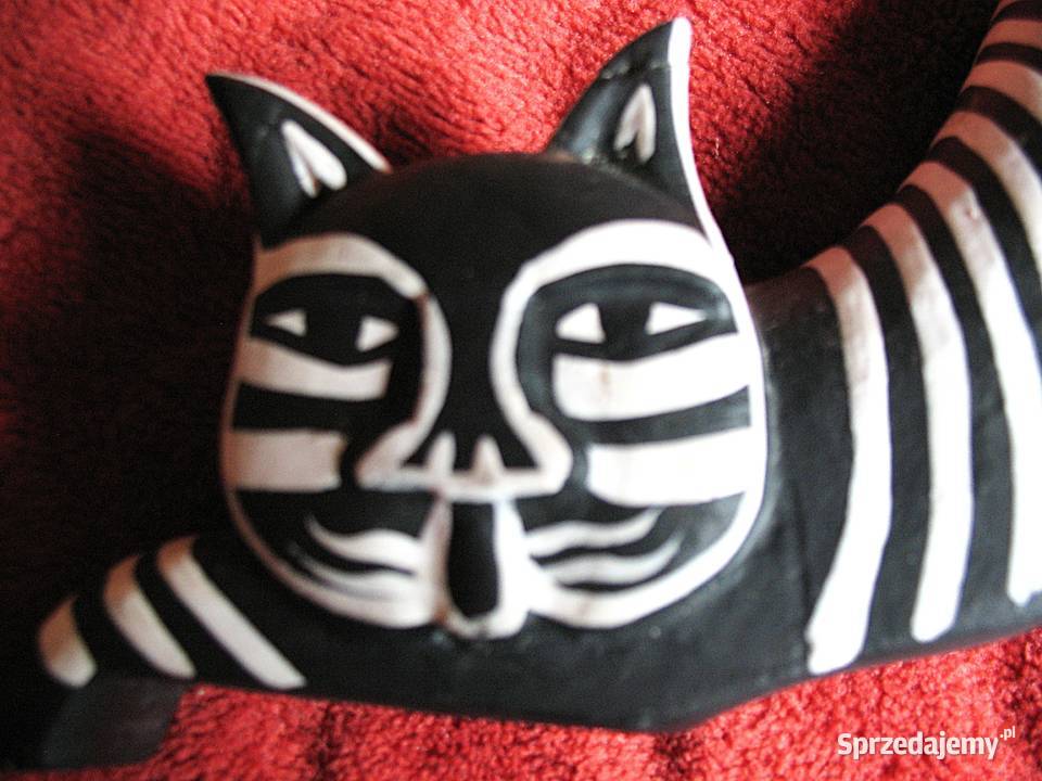 KOT Drewno Stara Figurka rzeźba 85 x 14 x 35 sprzedam