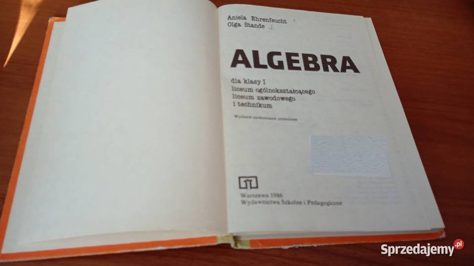 Algebra klasy 1 liceum ogólnokształcącego Gdańsk sprzedam