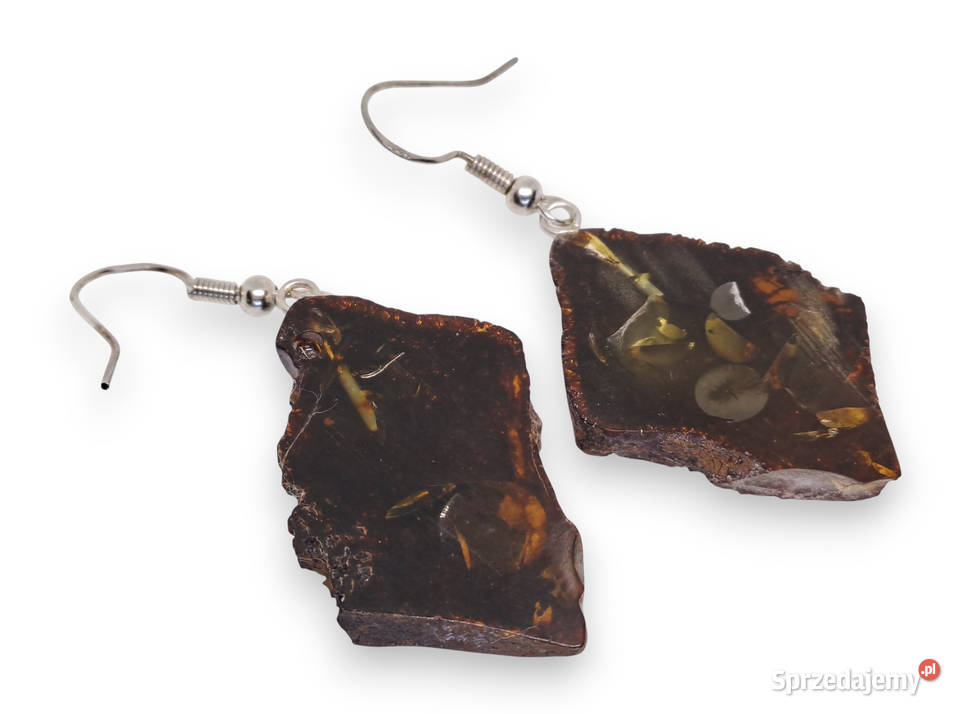 Kolczyki z BURSZTYNU bursztyn bałtycki plaster mazowieckie Warszawa