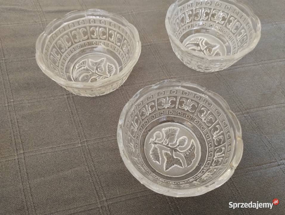 PRL art deco miseczki mini 3 maliny Kutno