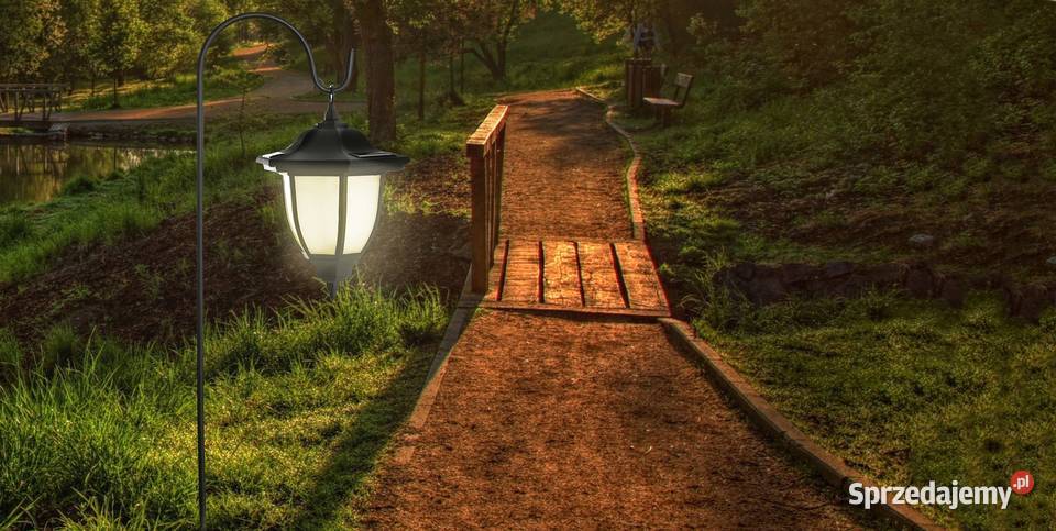 Stojąca Ogrodowa Lampa Solarna Wisząca Lampion