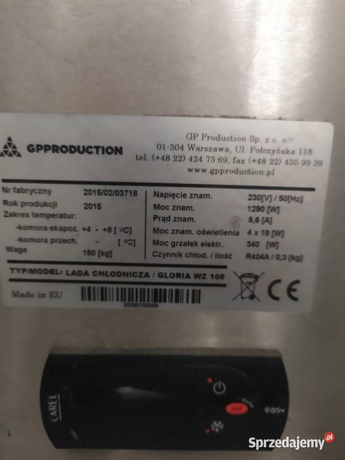 Witryna lada chłodnicza GP PRODUCTION WYSYŁKA 0 mazowieckie
