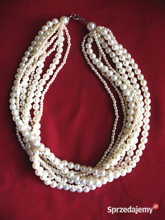 Korale naszyjnik kremowe perły długość 50 Siedlce