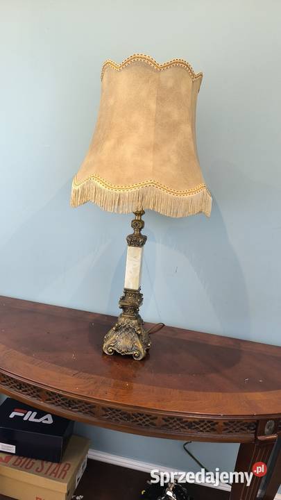 Piękna unikalna lampa mosiężna marmur Antyki Łódź sprzedam