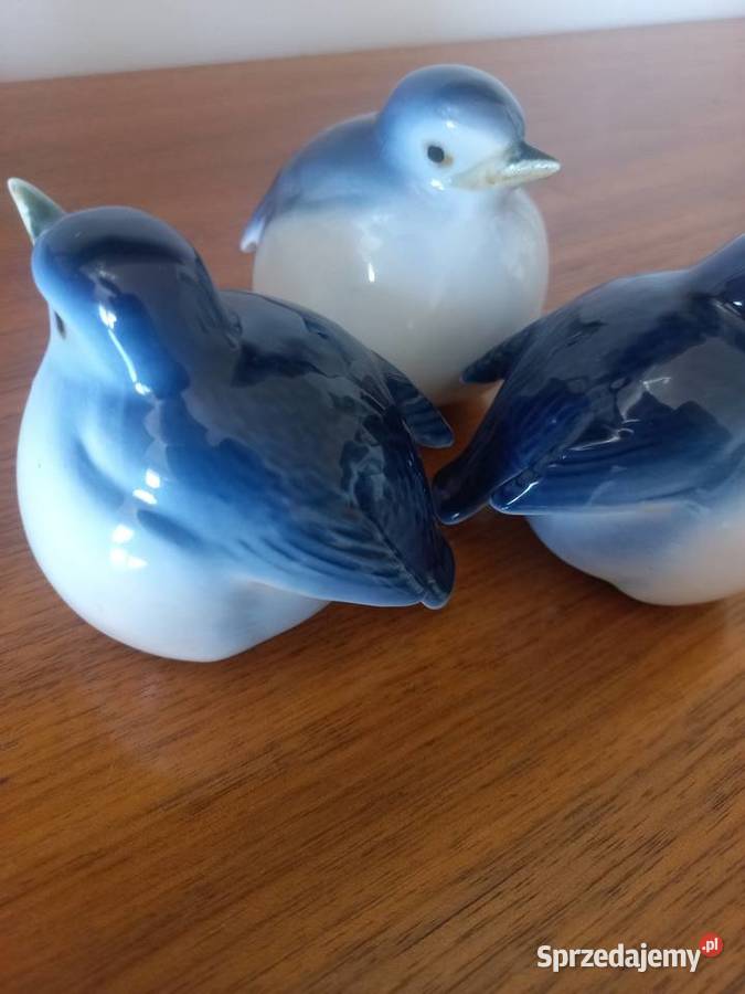 Figurki porcelanowe Wróbel zestaw 3 kujawsko-pomorskie Toruń sprzedam