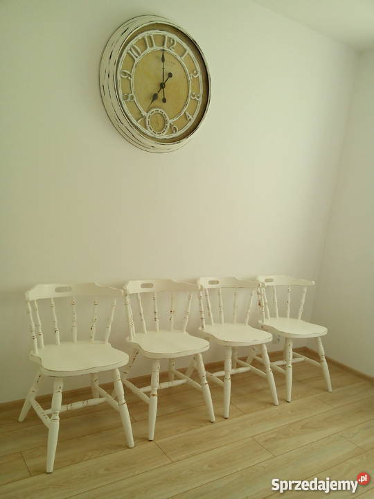 Krzesła drewniane białe Vintage Loft Retro lubelskie sprzedam