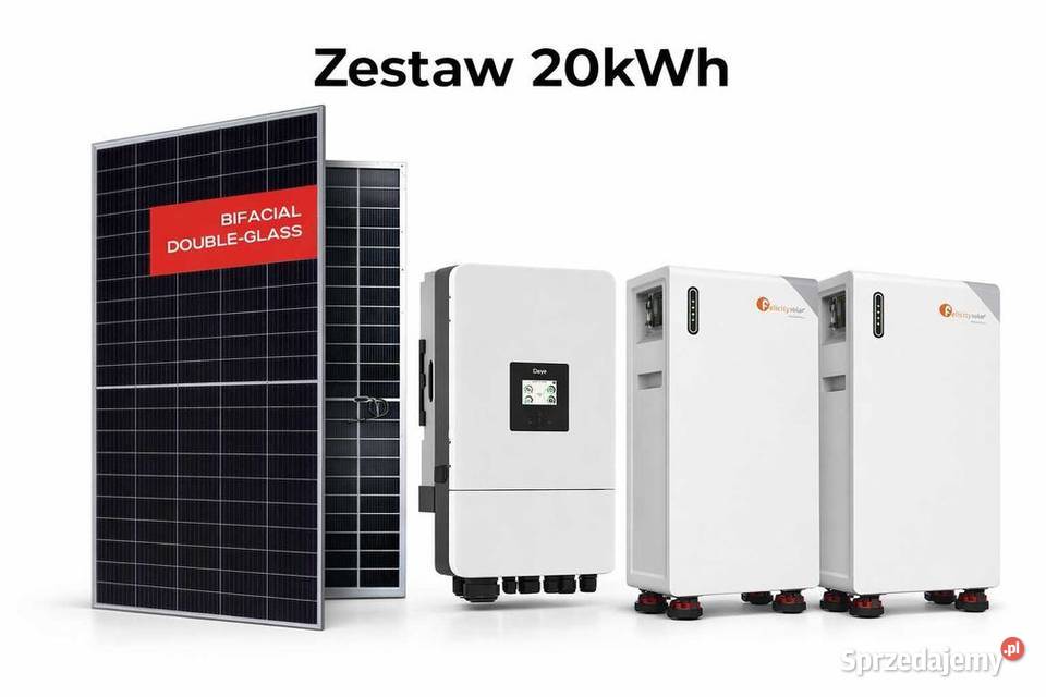 Zestaw budżetowy 20kWh LV panele inwerter 3 fazy sprzedam