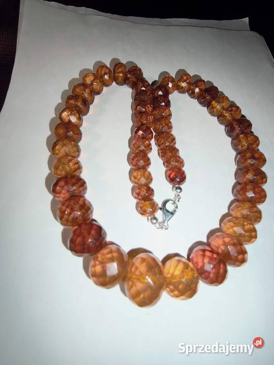 Naszyjnik Bursztyn Fasetowany antyk Białystok sprzedam