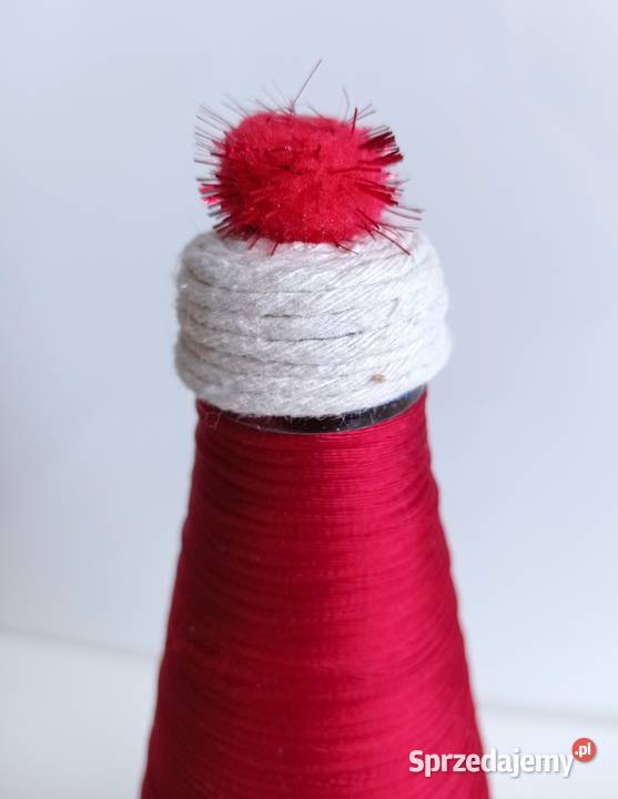 Butelka ręcznie zdobiona Boże Narodzenie Santa Katowice