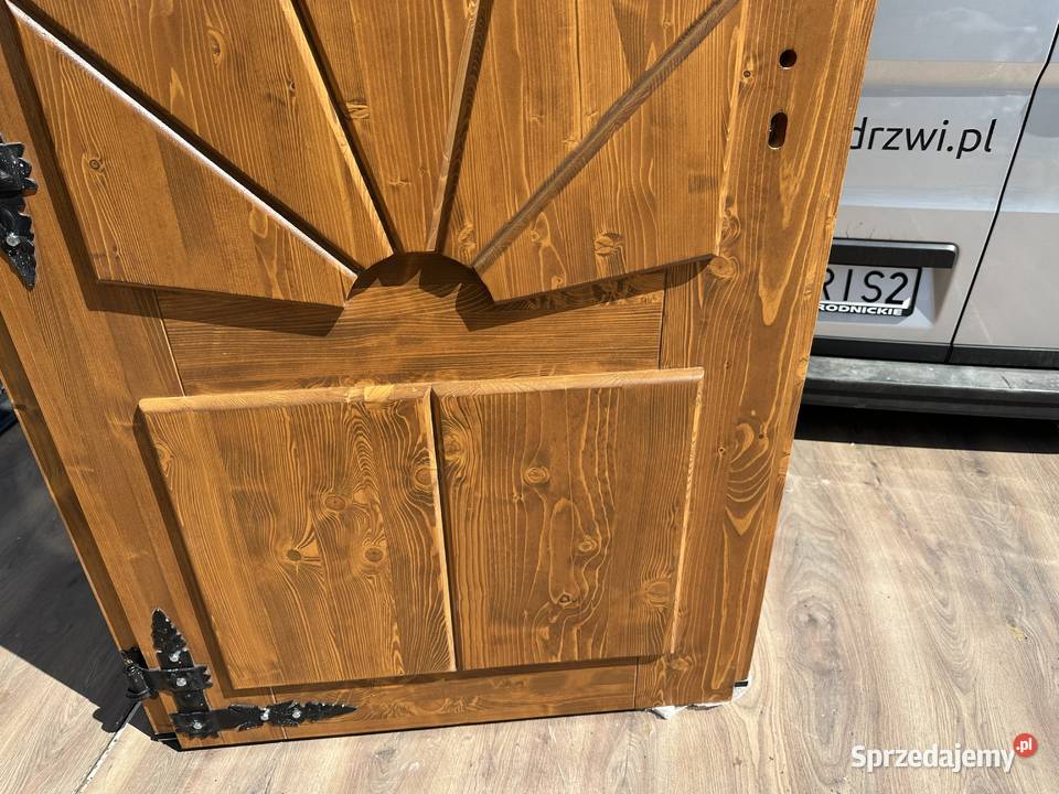 Drzwi zewnętrzne GÓRALSKIE lite drewniane CAŁA Grzybno