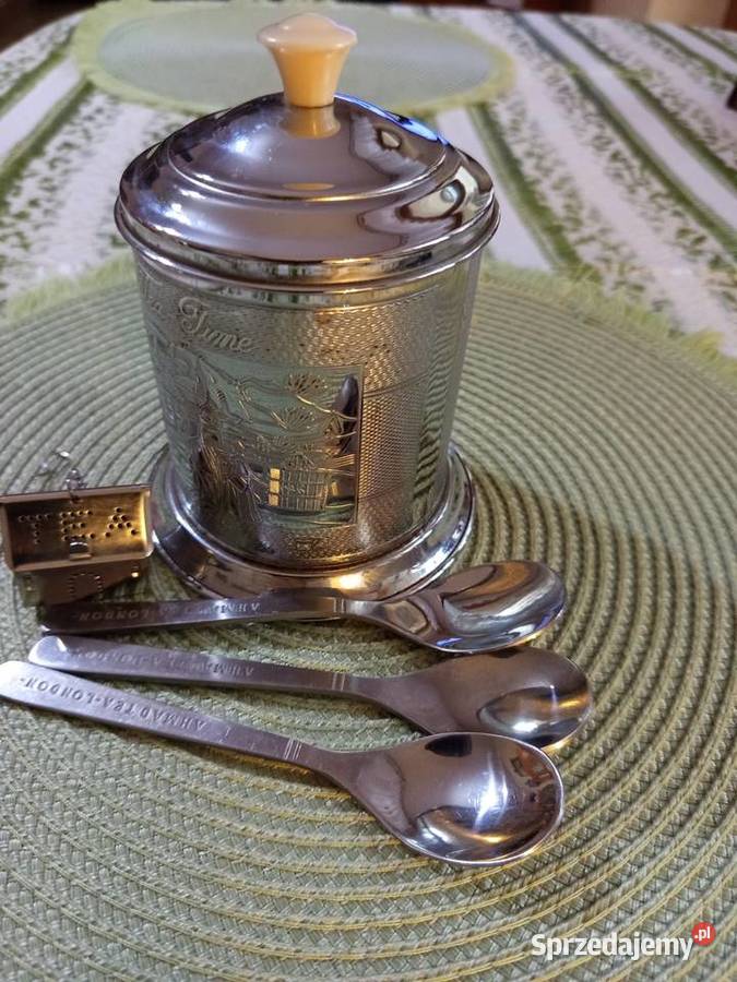 Mały orientalny blaszany pojemnik na herbatę Warszawa