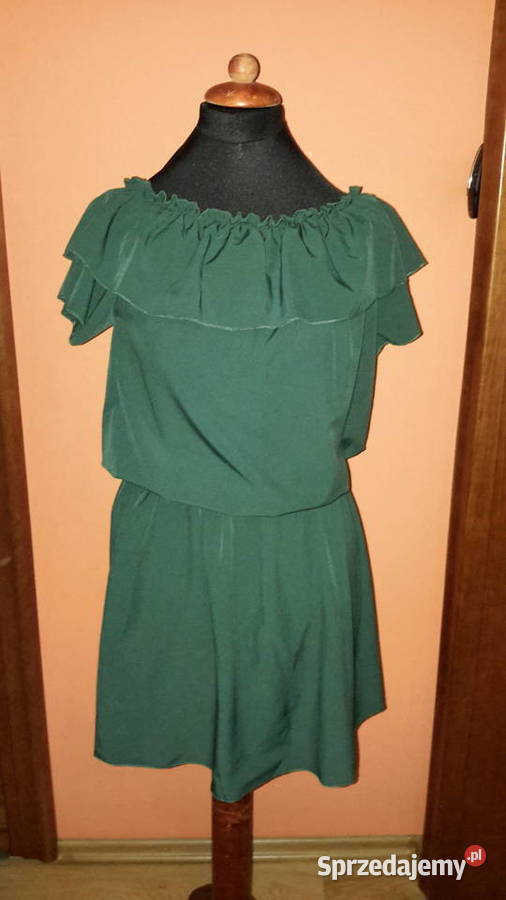 Sukienka hiszpanka z seksownym dekoltem zielony Piekary Śląskie