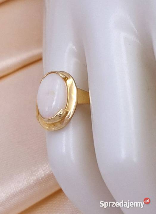 Pierścionek r10 Złoty pr585 classic z Opalem Poznań