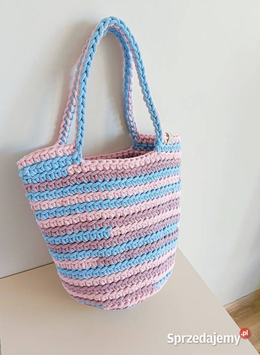 Kolorowa torebka ze sznurka handmade
