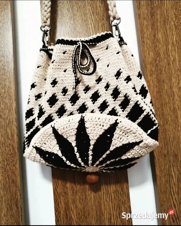 Torebka worek ze wzorem crochet ręcznie robiona Worek  Piotrków Trybunalski