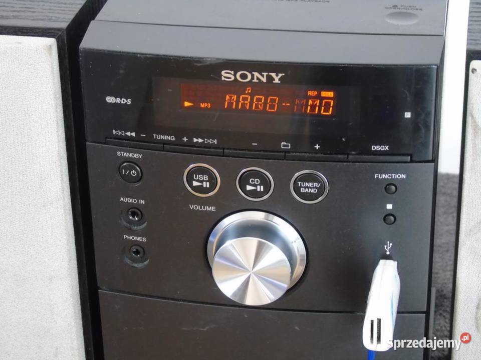 Wieża Sony RDS CD USB mp3 Mag AUX kolumny