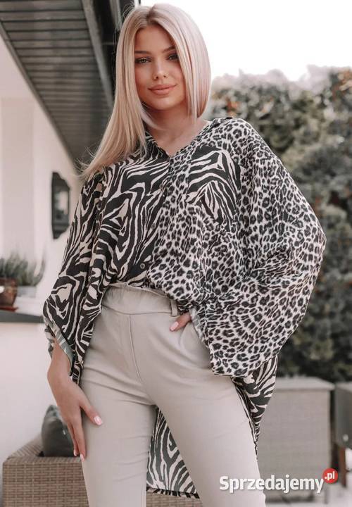 Koszula W Panterkę Amari Beżowa łódzkie Nowy Kawęczyn