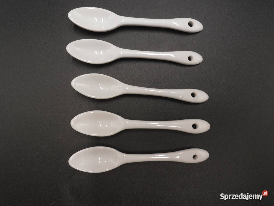 Porcelanowe łyżeczki białe 5 Raszków