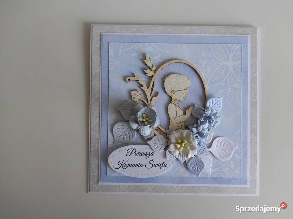 Kartka ręcznie robiona na Komunię Świętą z Rękodzieło Łódź sprzedam