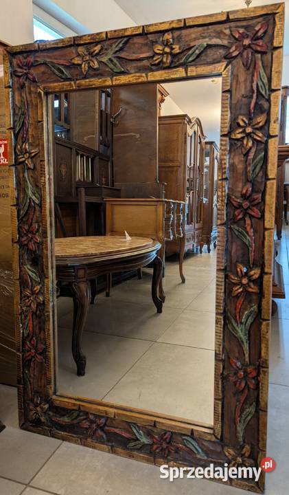 piękne drewniane malowane lustrosklep Dąbrowa Dąbrowa Górnicza