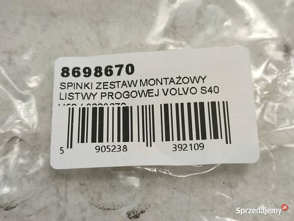 SPINKI ZESTAW MONTAŻOWY LISTWY PROGOWEJ VOLVO