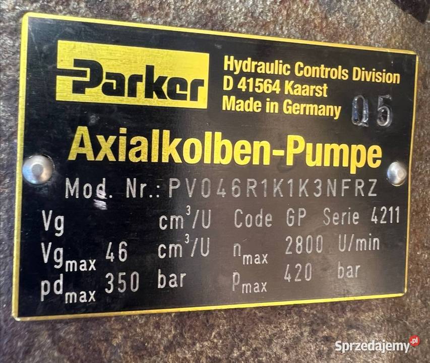 Parker PV046 PV046R1K1K3NFRZ pompa hydrauliczna Poznań sprzedam