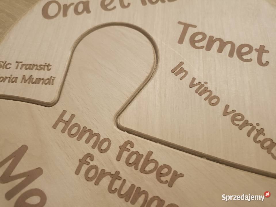 Drewniane serce łacińskie sentencje Rękodzieło