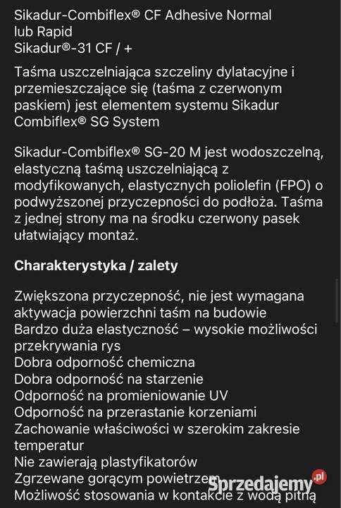 Sikadur CombiFlex taśma do dylatacji i przerw Przemyśl