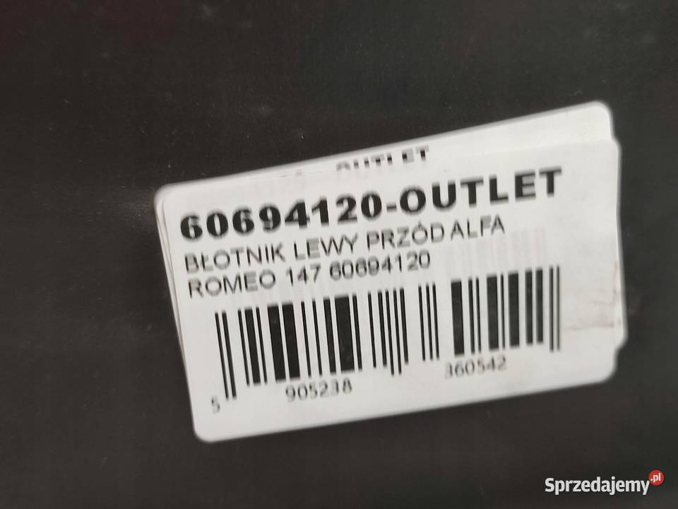 BŁOTNIK LEWY PRZÓD ALFA ROMEO 147 20012010
