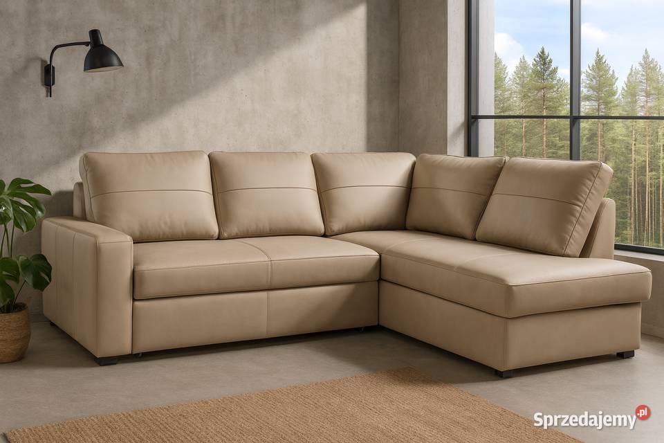 Kompaktowy narożnik Modern 100 skóra spanie i