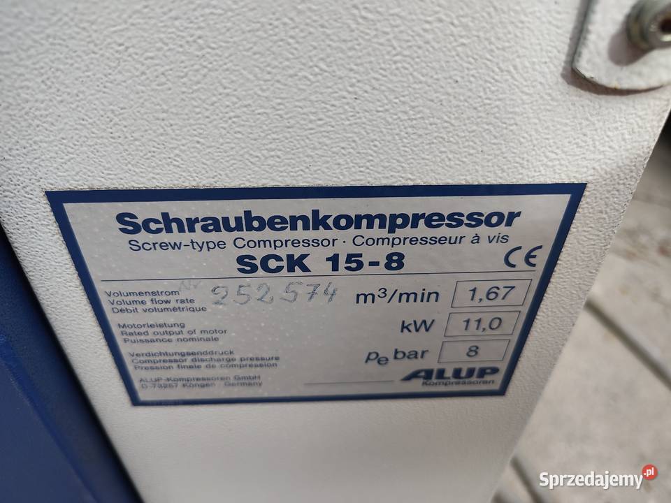 Sprężarka śrubowa ALUP SCK 158 11kW 8 bar