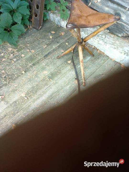 Krzesełko turystyczne składane PRL loftt skóra Jarosław sprzedam