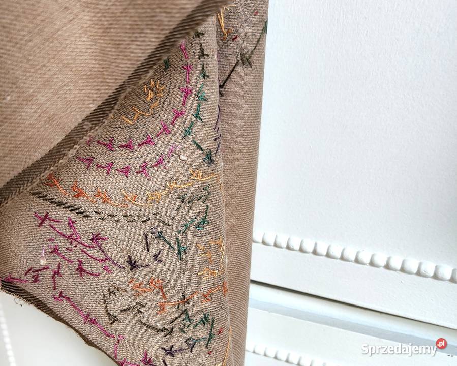 Duży szal orientalny indyjski haftowany haft Szczecin sprzedam