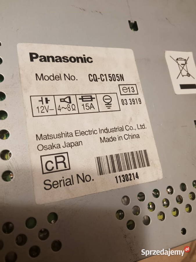 Radioodtwarzacz PANASONIC CQC1505N Poznań