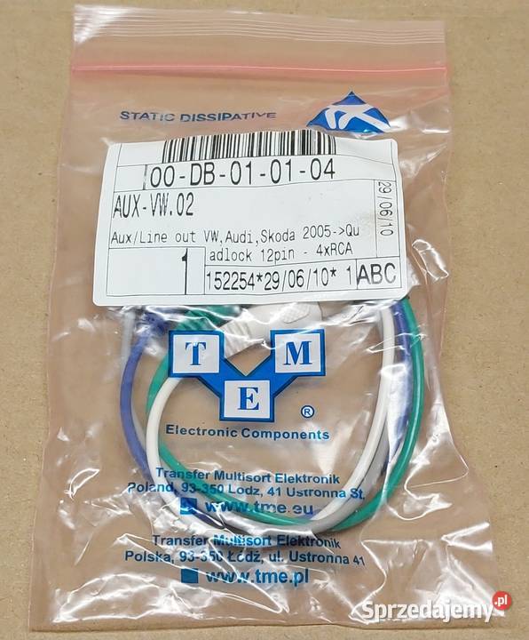 ZŁĄCZE AUX LINE OUT VW AUDI SEAT SKODA BMW OPEL osobowe Mielęcin sprzedam