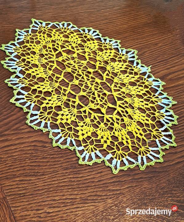 Serweta owalna na szydełku rękodzieło bawełna Poznań