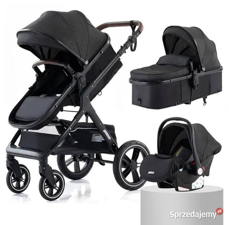 Wózek dziecięcy wielofunkcyjny 3w1 składany Rozkładane siedzisko  Okonek