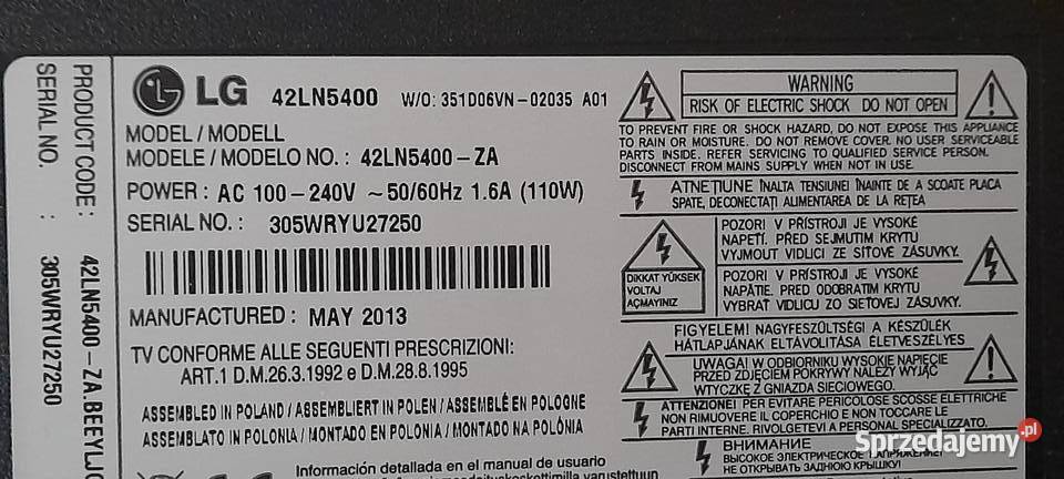 lg 42ln5400 części Zamość