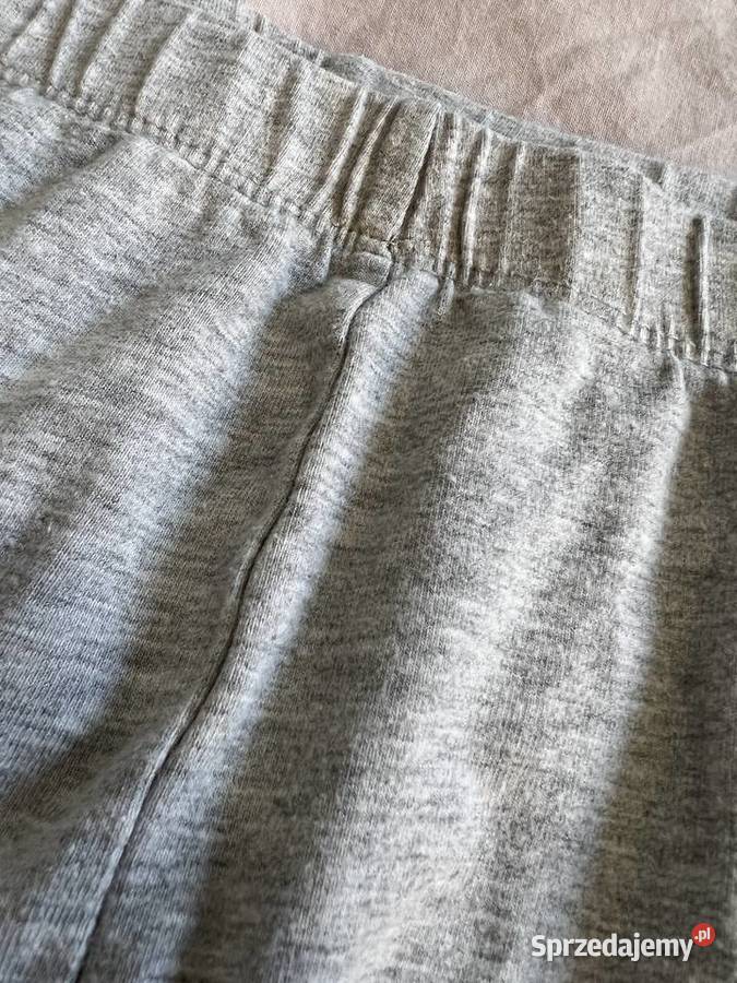 Szare legginsy getry z napisem na boku HIT niebieski Jasło
