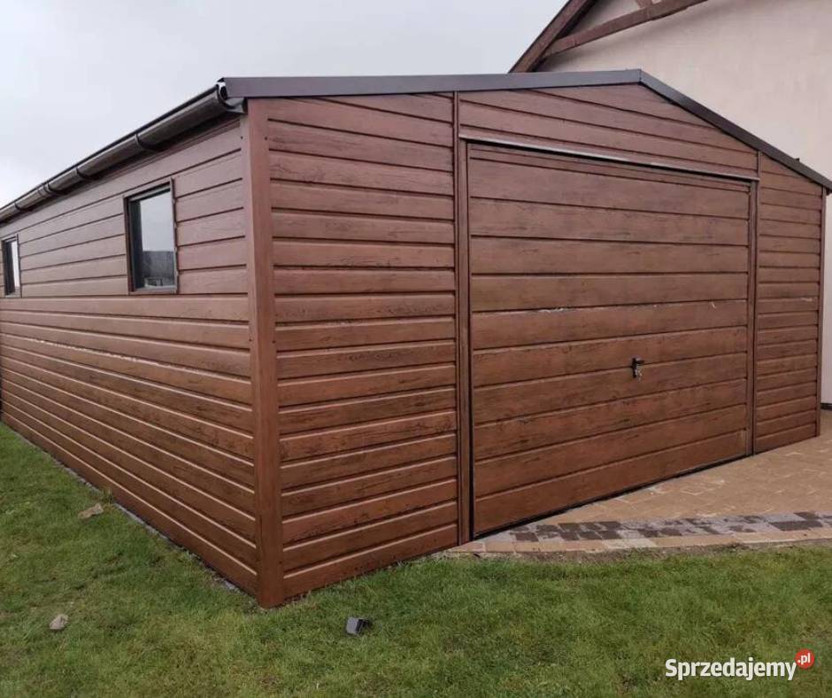 Garaż blaszany 5x6 drewnopodobny