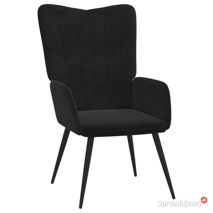 Fotel czarny obity aksamitem WM327683 sprzedam