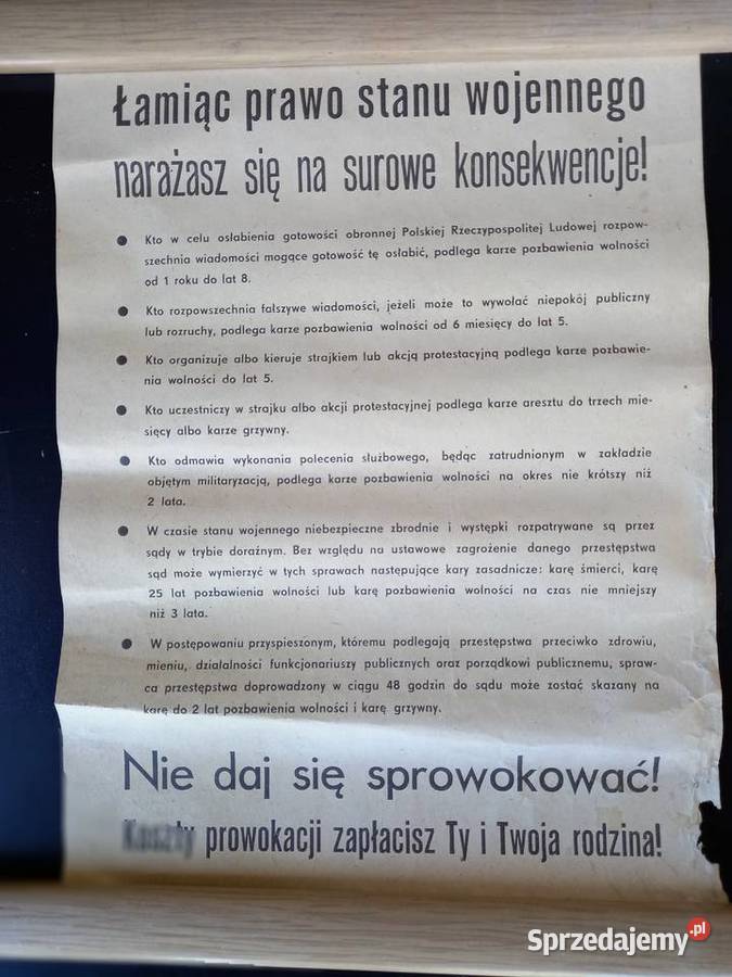 Plakaty ze stanu wojennego oryginały Łomża sprzedam