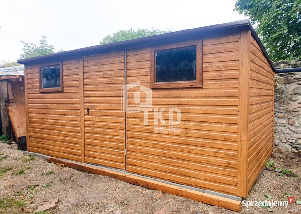 Domek Ogrodowy Schowek 5x3 2x okno Jasny orzech Sprzedaż Niepołomice