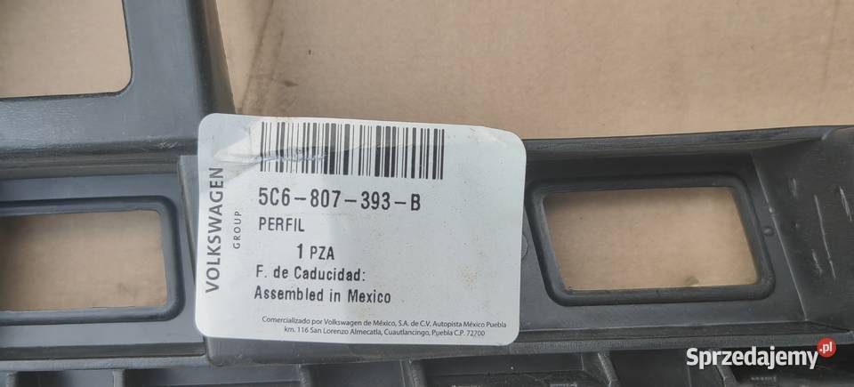 5C6807393B VW JETTA ŚLIZG MOCOWANIE ZDERZAKA osobowe Rożnów