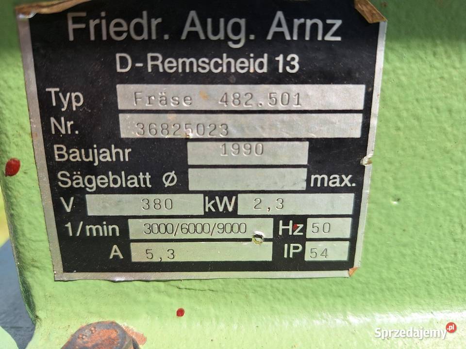 Frezarka Dolnowrzecionowa FLOTT FLOTTJET 400V mazowieckie Zbuczyn