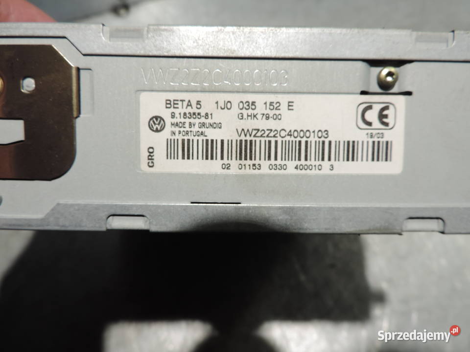 VW GOLF PASSAT B5 RADIO VW BETA 1J0035152E Sprzęt audio fabryczny Nowy Sącz