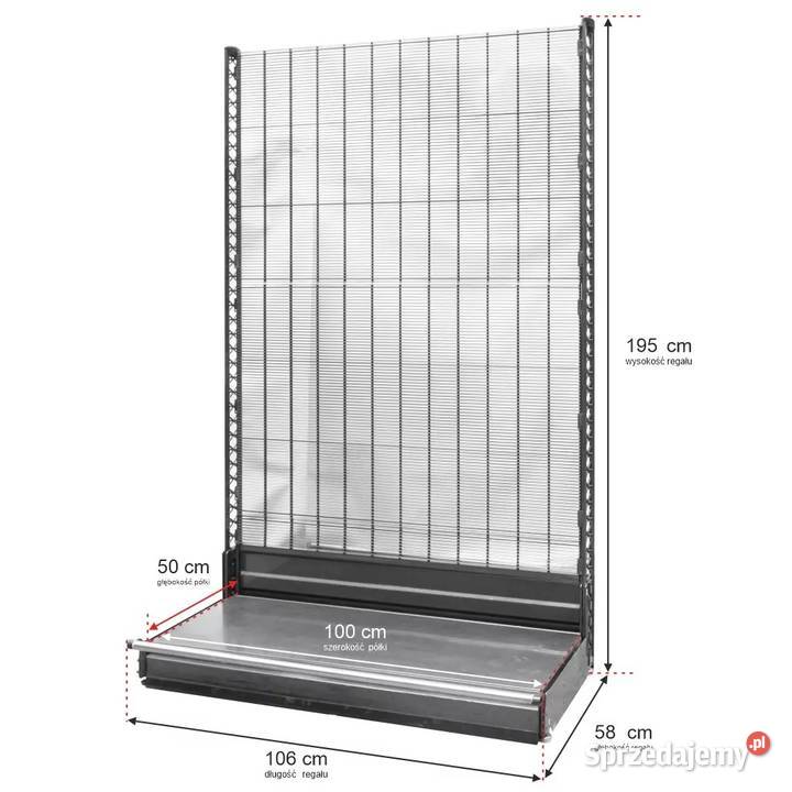 Regał sklepowy WANZL przyścienny 195 x 106 MODUŁ Chmielów